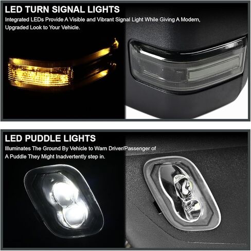 توليف المواصفات D [2015 Look] مرايا القطر الساخنة للكروم مع إشارة LED متوافقة مع 2007-2014 Ford F150 بيك آب يسار + يمين in Kuwait