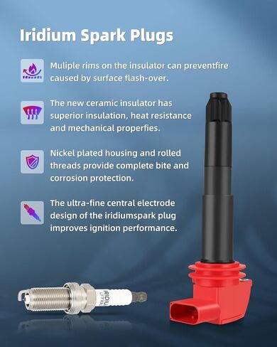 ECCPP UF439 3 ignition coils wilth 6 iridium Spark Plugs,for Kia Amanti 3.5L 2004-2006,for Hyundai XG350 3.5L 2003-2005,for Hyundai Santa Fe 3.5L 2003-2006 ‎C1435, UF-439, 5C1428 in Saudi Arabia
