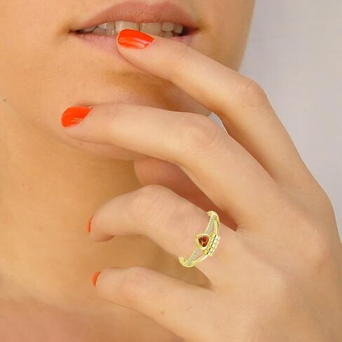 حلقات المولد للنساء ، حلقات تململ مطلي بالفضة الفضية اللطيفة ، حلقة قلب القلق ، حلقة مولد قابلة للتعديل للنساء ، هدايا عيد ميلاد عيد الميلاد لزوجة زوجة الأخت in Kuwait