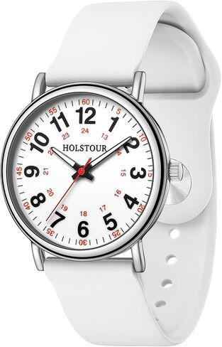 Nurse Watch for Healthcare Professionals Students Women Men Clear and Easy to Read Luminous Dial 12/24 Hour Military Time Display with Second Hand Nursing Gold Watch Yellow Silicone Band in Kuwait