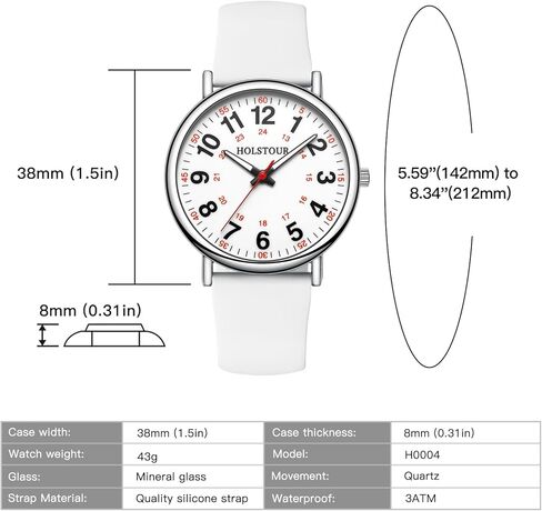 Nurse Watch for Healthcare Professionals Students Women Men Clear and Easy to Read Luminous Dial 12/24 Hour Military Time Display with Second Hand Nursing Gold Watch Yellow Silicone Band in Kuwait