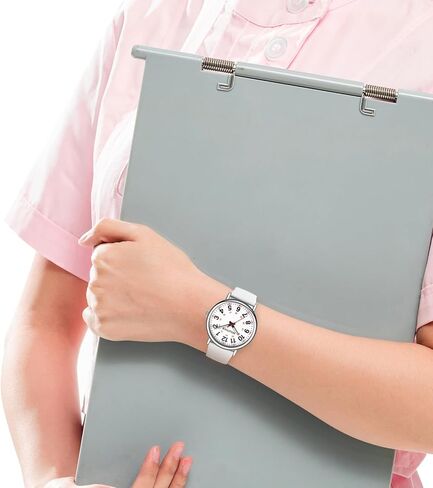 Nurse Watch for Healthcare Professionals Students Women Men Clear and Easy to Read Luminous Dial 12/24 Hour Military Time Display with Second Hand Nursing Gold Watch Yellow Silicone Band in Kuwait