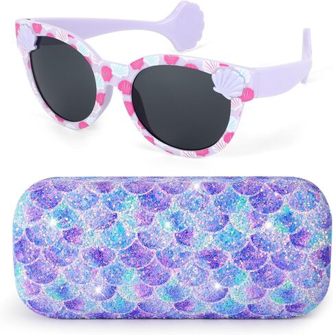Kids Sunglasses Girls Unicorn Heart Eyeglasses UV Protection Toddler Sunglasses with Sunglass Case For Beach Party in Kuwait