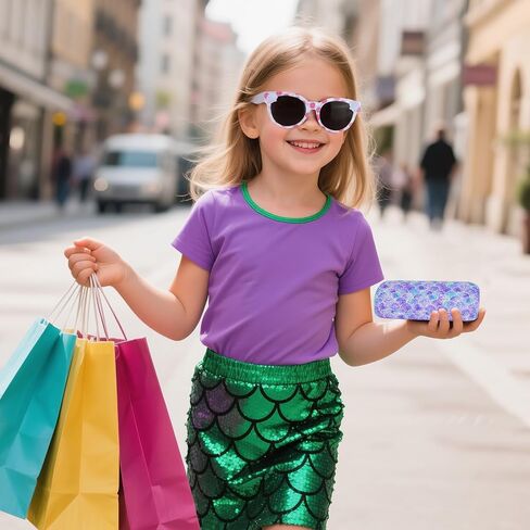 Kids Sunglasses Girls Unicorn Heart Eyeglasses UV Protection Toddler Sunglasses with Sunglass Case For Beach Party in Kuwait