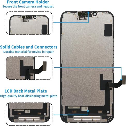 Ayake for iPhone 16 Screen Replacement ، 6.1 inch FHD LCD شاشة وشاشة لرقم اللمس ، قابلة للبرمجة النغمة الحقيقية ، يبقى معرف الوجه (لـ A3287 ، A3081 ، A3286 ، A3288) in Kuwait