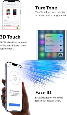 Ayake for iPhone 16 Screen Replacement ، 6.1 inch FHD LCD شاشة وشاشة لرقم اللمس ، قابلة للبرمجة النغمة الحقيقية ، يبقى معرف الوجه (لـ A3287 ، A3081 ، A3286 ، A3288) in Kuwait