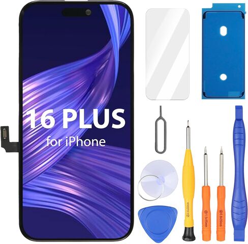 Ayake for iPhone 16 Screen Replacement ، 6.1 inch FHD LCD شاشة وشاشة لرقم اللمس ، قابلة للبرمجة النغمة الحقيقية ، يبقى معرف الوجه (لـ A3287 ، A3081 ، A3286 ، A3288) in Kuwait