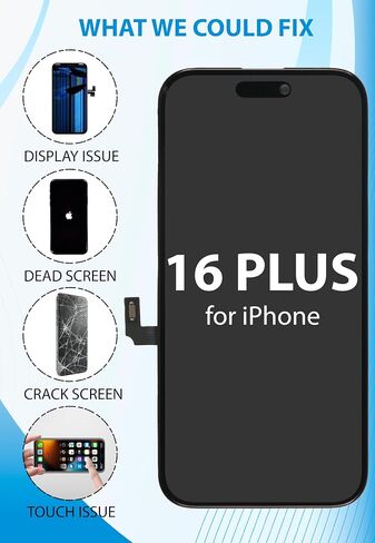 Ayake for iPhone 16 Screen Replacement ، 6.1 inch FHD LCD شاشة وشاشة لرقم اللمس ، قابلة للبرمجة النغمة الحقيقية ، يبقى معرف الوجه (لـ A3287 ، A3081 ، A3286 ، A3288) in Kuwait