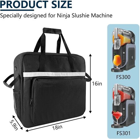 حقيبة حمل لآلة Ninja Slushie FS301 وFS300 - حقيبة سفر مبطنة مقاومة للماء مع حزام كتف وجيوب - حقيبة تخزين خارجية شديدة التحمل - ملحقات لـ Ninja Slushie in Kuwait