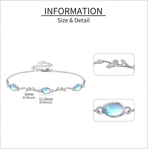YFN Butterfly Moonstone Bracelet 925 Sterling Silver Butterfly Layered Bracelet Adjustable Link Bracelet for Women Jewelry in Saudi Arabia