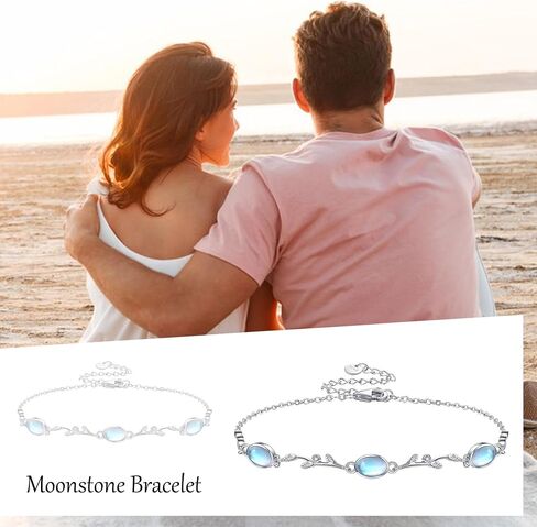 YFN Butterfly Moonstone Bracelet 925 Sterling Silver Butterfly Layered Bracelet Adjustable Link Bracelet for Women Jewelry in Saudi Arabia
