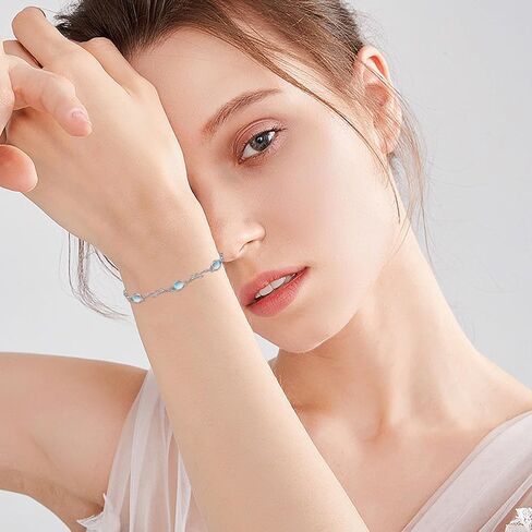 YFN Butterfly Moonstone Bracelet 925 Sterling Silver Butterfly Layered Bracelet Adjustable Link Bracelet for Women Jewelry in Saudi Arabia