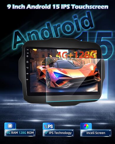 4 + 64g Android Car Radio for Jeep Renegade 2015 2016 2017 2018 2019 2020 - Carplay و Android Auto - 9 بوصة راديو شاشة تعمل باللمس مع 32 Eq DSP ، WiFi ، GPS ، شاشة مقسمة + AHD View Camera Camera in Kuwait