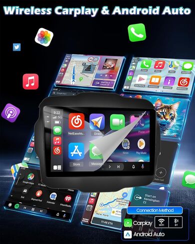 4 + 64g Android Car Radio for Jeep Renegade 2015 2016 2017 2018 2019 2020 - Carplay و Android Auto - 9 بوصة راديو شاشة تعمل باللمس مع 32 Eq DSP ، WiFi ، GPS ، شاشة مقسمة + AHD View Camera Camera in Kuwait
