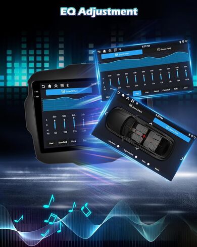 4 + 64g Android Car Radio for Jeep Renegade 2015 2016 2017 2018 2019 2020 - Carplay و Android Auto - 9 بوصة راديو شاشة تعمل باللمس مع 32 Eq DSP ، WiFi ، GPS ، شاشة مقسمة + AHD View Camera Camera in Kuwait