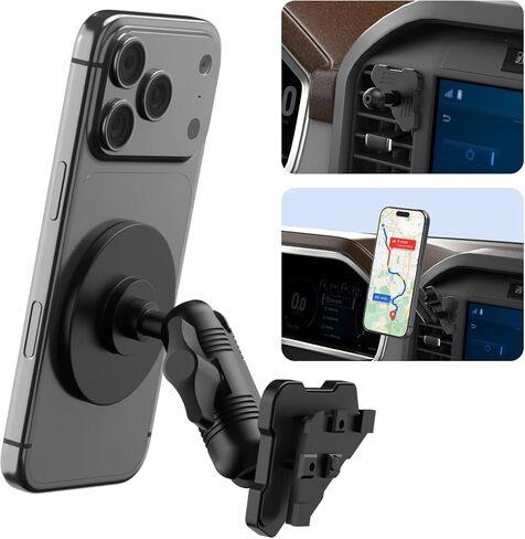 حامل الهاتف من CNC Magnetic Truck Air Vate Phone Congles ، Cradles Metal Phone Mount for F150 ، متوافق مع Ford F150 2021-2025 و Super Duty F250 F350 F450 2021-2025 ومعظم الهواتف المحمولة in Kuwait