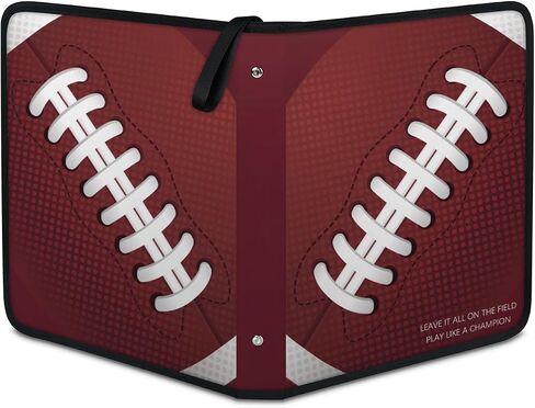 Football Card Binder 900 Pockets - Trading Cards Holder with 50 Removable Sleeves, 3 Ring Zipper Sport Collectible Card Album Storage Organizer Box, Collector Gift for Boys in Saudi Arabia