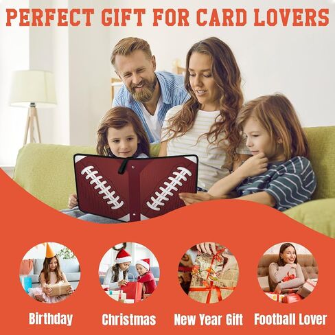 Football Card Binder 900 Pockets - Trading Cards Holder with 50 Removable Sleeves, 3 Ring Zipper Sport Collectible Card Album Storage Organizer Box, Collector Gift for Boys in Saudi Arabia