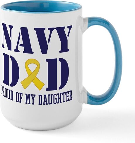 CafePress Proud Dad Of A US Navy Sailor Large Mug 15 oz (444 ml) Ceramic Coffee Mug in Kuwait