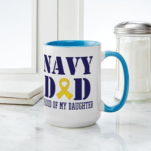 CafePress Proud Dad Of A US Navy Sailor Large Mug 15 oz (444 ml) Ceramic Coffee Mug in Kuwait