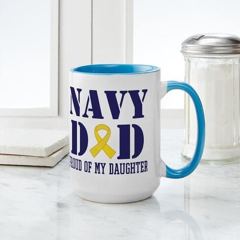 CafePress Proud Dad Of A US Navy Sailor Large Mug 15 oz (444 ml) Ceramic Coffee Mug in Kuwait