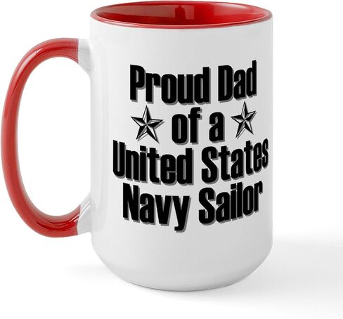 CafePress Proud Dad Of A US Navy Sailor Large Mug 15 oz (444 ml) Ceramic Coffee Mug in Kuwait