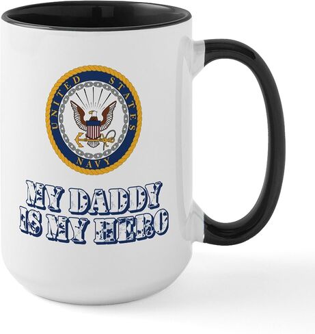 CafePress Proud Dad Of A US Navy Sailor Large Mug 15 oz (444 ml) Ceramic Coffee Mug in Kuwait