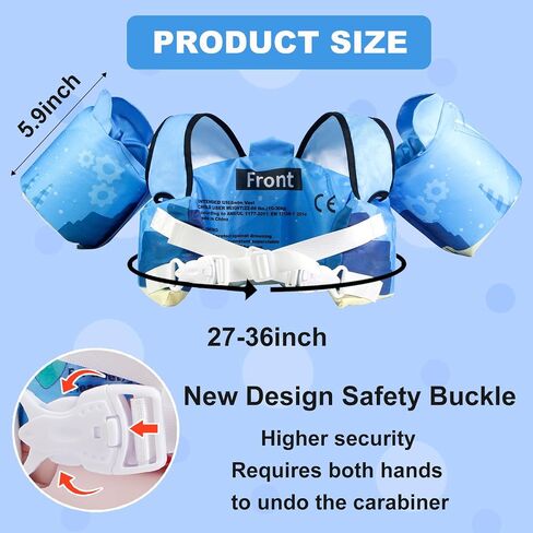 Toddler Floaties Kids Swim Vest for 22-66 Pounds Boys-Girls Water Wings Kids Pool Floaties for 2-6 Years Old Child Swim Learning Trainning in Saudi Arabia