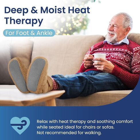 REVIX Microwave Booties for Cold Feet & Discomfort Relief, Heated Slippers for Women & Men with Moist Heat Therapy, Microwavable Foot Warmers for Home & Bed Use, Adjustable Non-Slip Slippers, Navy L in Saudi Arabia
