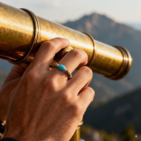 Natural Stone Bead Ring for Women - Adjustable Elastic Stretch Ring Stackable Boho Spiritual Jewelry Gift (Sizes 6-8) in Kuwait