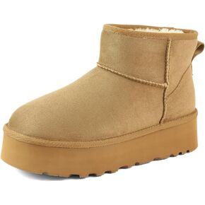 أحذية نسائية صغيرة ذات نعل سميك، أحذية من الفرو، أحذية كلاسيكية صغيرة جدًا مريحة ومضادة للانزلاق وخفيفة الوزن للثلج في الشتاء in Kuwait