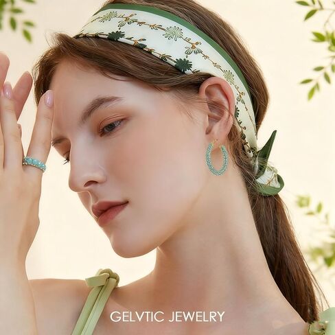 Rhinestone Hoop Earrings for Women Trendy Prom Silver/Gold Chunky Hoops Earring 18K Gold Plated 925 Sterling Silver Post, Sparkling CZ Zirconia Jewelry Gifts in Kuwait