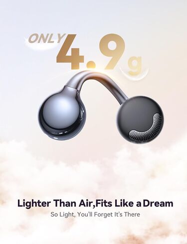 JOYROOM OE3 Clip-On Earbuds, Wireless Open Ear Earbuds Headphones with Auto L-R Recognition, Omni Tap Control, Immersive Sound, and Ultra-Light 4.9g Fit, Comfortable for Workouts and Daily Use（Black） in Saudi Arabia