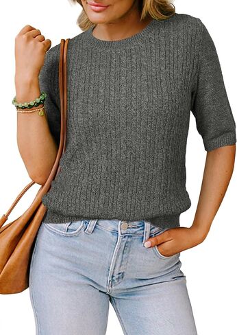 Arach&Cloz Women's Wool Blend Old Money Cable Knit Elbow Sleeve Sweaters 2025 in Saudi Arabia