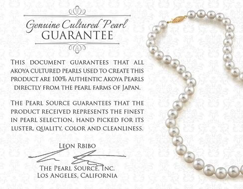 مصدر اللؤلؤ 14 كيلو الذهب 7.5-8.0 مم AAA جودة جولة حقيقية يابانية حقيقية Akoya Saltwater Necklace Pearl Necklace في 18 "طول الأميرة للنساء in Saudi Arabia