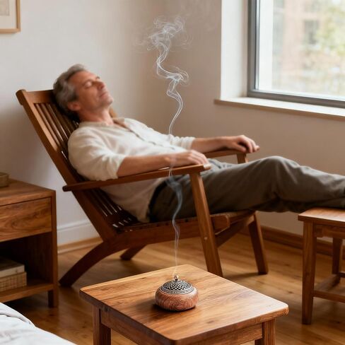 موقد البخور الخشبي الأكاسيا للأقماع والملفات ، مع حامل العصي-3 في 1 ، Zen التأمل اليوغا ديكور غرفة المنزل in Kuwait