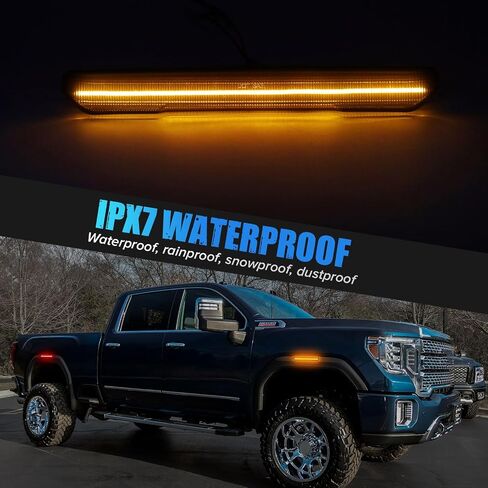 مصابيح علامة جانبية LED متوافقة مع 2020-2024 Sierra 2500HD 3500HD Pickup Fender Fender Marce Marker Lamps. White Light Pack of 4 in Saudi Arabia
