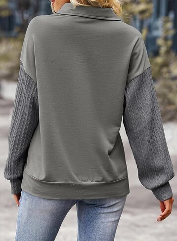 SHEWIN Womens Casual Long Sleeve Half Zip Sweatshirt Loose Pullover Tops Fall Fashion 2025 Quarter Zipper Hoodies in Saudi Arabia