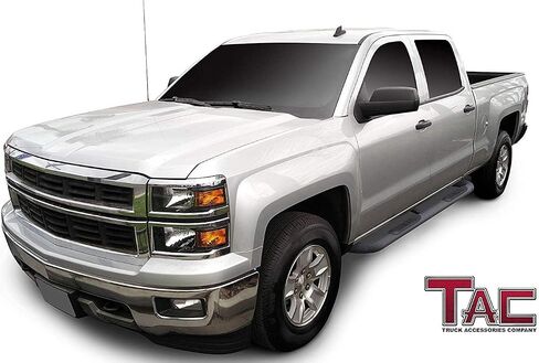 TAC Side Steps Running Boards Fit 2001-2018 Chevy Silverado/GMC Sierra 1500 | 2001-2019 Chevy Silverado/GMC Sierra 2500 3500 Crew Cab Truck Pickup 3" Black Side Nerf Bars Off Road Accessories 2 pcs in Saudi Arabia