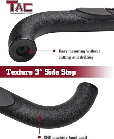 TAC Side Steps Running Boards Fit 2001-2018 Chevy Silverado/GMC Sierra 1500 | 2001-2019 Chevy Silverado/GMC Sierra 2500 3500 Crew Cab Truck Pickup 3" Black Side Nerf Bars Off Road Accessories 2 pcs in Saudi Arabia