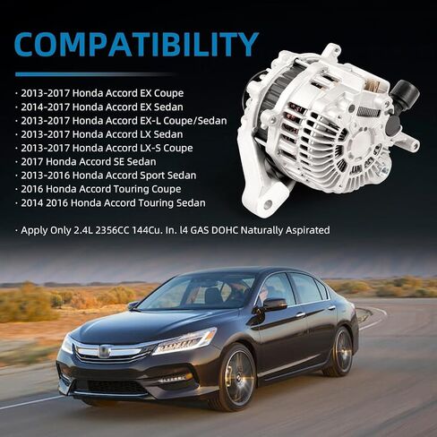 104210-6920 New Alternator Compatible with 2015-2020 Ford F-150 2.7L 3.5L V6 12V 225A 6-Groove Pulley Clockwise Replacement# 104210-6921 in Kuwait