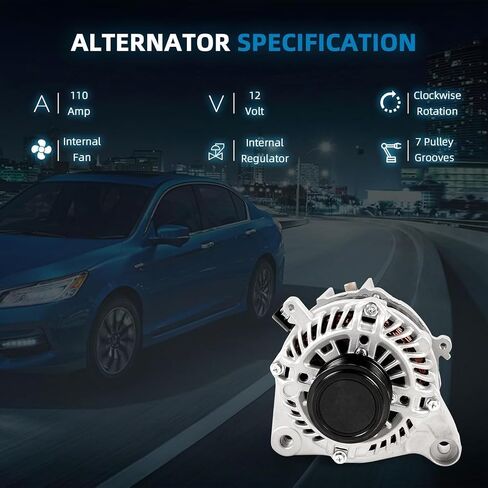 104210-6920 New Alternator Compatible with 2015-2020 Ford F-150 2.7L 3.5L V6 12V 225A 6-Groove Pulley Clockwise Replacement# 104210-6921 in Kuwait