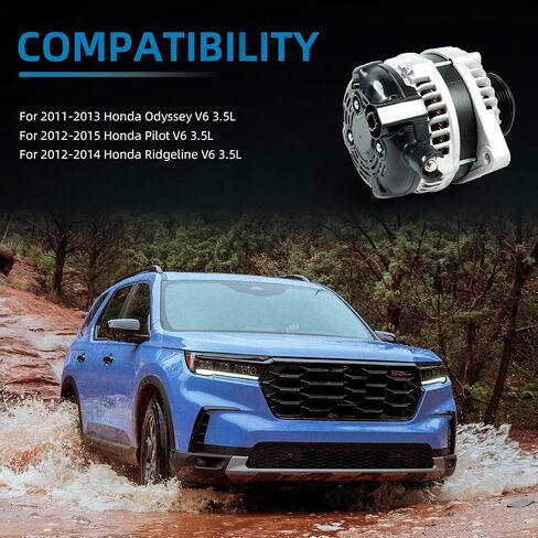 104210-6920 New ANTERNATOR متوافق مع 2015-2020 FORD F-150 2.7L 3.5L V6 12V 225A 6-GROOVE PUNLEY استبدال في اتجاه عقارب الساعة# 104210-6921 in Saudi Arabia