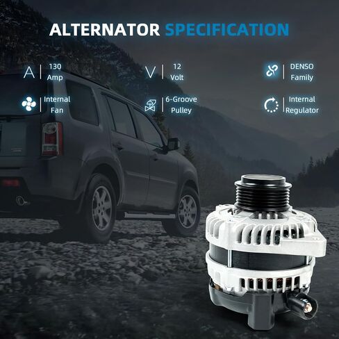 104210-6920 New ANTERNATOR متوافق مع 2015-2020 FORD F-150 2.7L 3.5L V6 12V 225A 6-GROOVE PUNLEY استبدال في اتجاه عقارب الساعة# 104210-6921 in Saudi Arabia