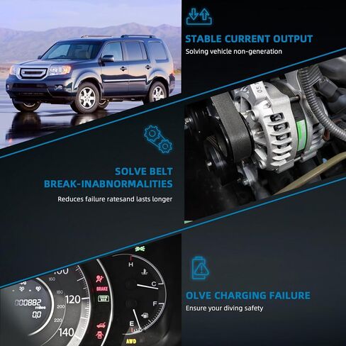 104210-6920 New ANTERNATOR متوافق مع 2015-2020 FORD F-150 2.7L 3.5L V6 12V 225A 6-GROOVE PUNLEY استبدال في اتجاه عقارب الساعة# 104210-6921 in Saudi Arabia
