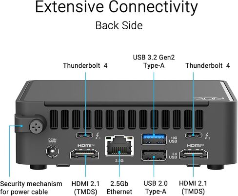 ASUS NUC 15 PRO TALL BARBONES MINI PC مع Intel Series 2 Core 7 240H ، يصل إلى 96 جيجا بايت DDR5 ذاكرة الوصول العشوائي in Kuwait