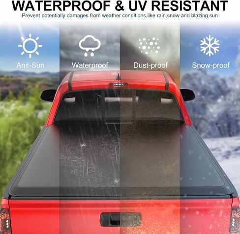 تغطية Tri-Fold Tonneau Hard Fits 2005-2015 Tacoma مع سرير شاحنة 6 أقدام (73.5 بوصة) مع نظام المسار | في الأعلى | in Kuwait
