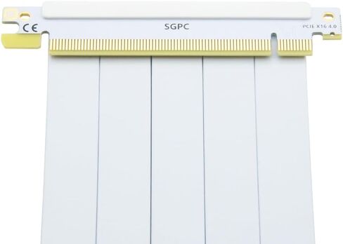 SG41 18.5 سم PCIE 4.0 x16 كابل الناهض/موصلات عكسية مزدوجة/ل K39/K40/K49/K49BL/K59 (Silver) in Kuwait