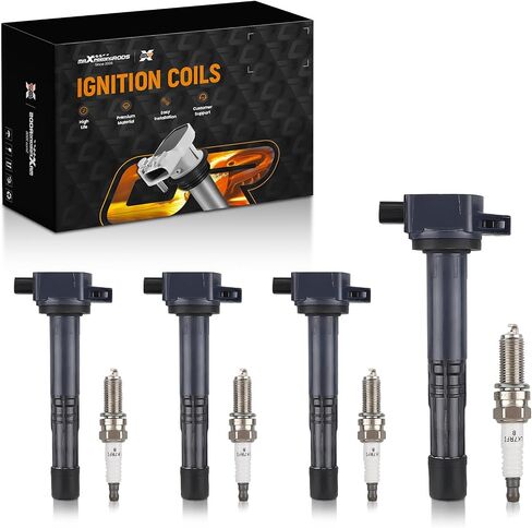 MaxPeedingRods UF712 مجموعة من 4 حزمة ملفات الإشعال ومسندات شرارة Iridium ملائمة لـ Acura ILX TLX 2015-2020 L4 2.4L ، لـ Honda Accord CR-V L4 2.4L 2013-2019 ، Coil Kit استبدال UF-712 3052A2A01 in Kuwait