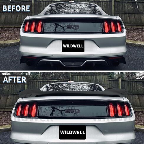 WildWell GT Spoiler for 2015-2023 Ford Mustang Rear Spoiler Fastback & Convertible Models, Trunk Spoiler Wing MD Style Matte Black in Kuwait